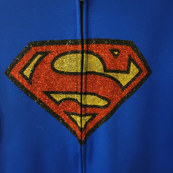 Womens DC Comics Superman with Glitter S Jacket - Picture 2 of 4